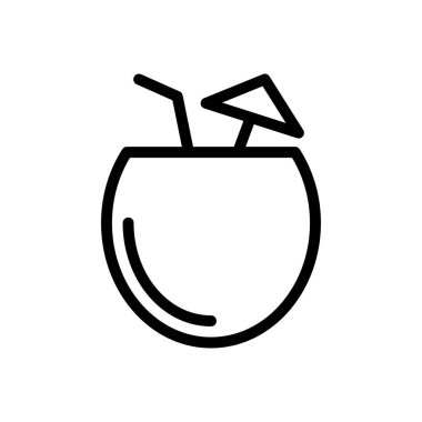 meyve suyu vektörü ince çizgi simgesi