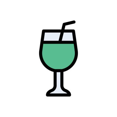 içecek vektörü düz renk simgesi