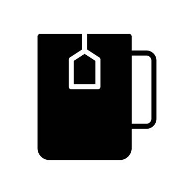 Çay poşeti vektör kabartması düz simge