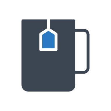 Çay poşeti vektör kabartma renk simgesi