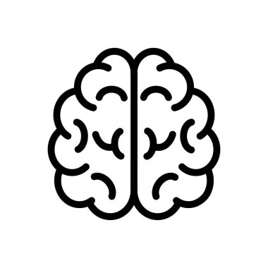 Beyin vektörü ince çizgi simgesi