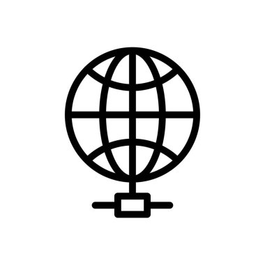 internet vektörü ince çizgi simgesi