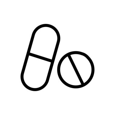 kapsül vektör ince çizgi simgesi