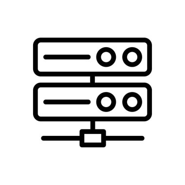 veritabanı vektörü ince çizgi simgesi