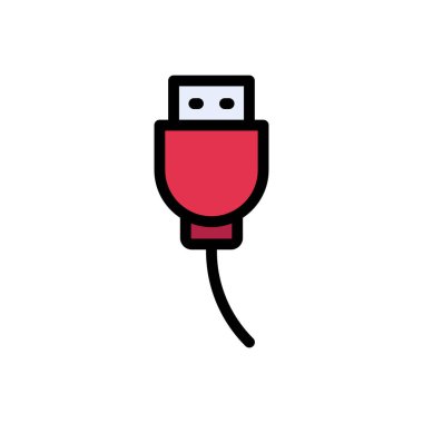 kablo vektörü düz renk simgesi