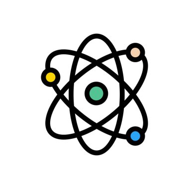 atom vektörü düz renk simgesi