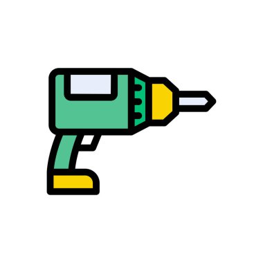 makine vektörü düz renk simgesi