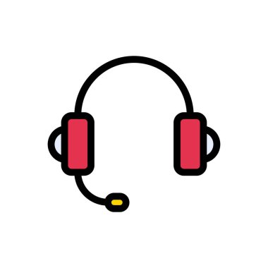 kulaklık vektörü düz renk simgesi