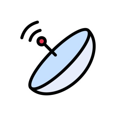 anten vektörü düz renk simgesi