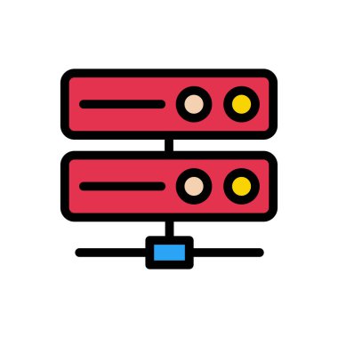 veritabanı vektörü düz renk simgesi