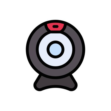 kamera vektörü düz renk simgesi