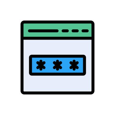 giriş vektörü düz renk simgesi