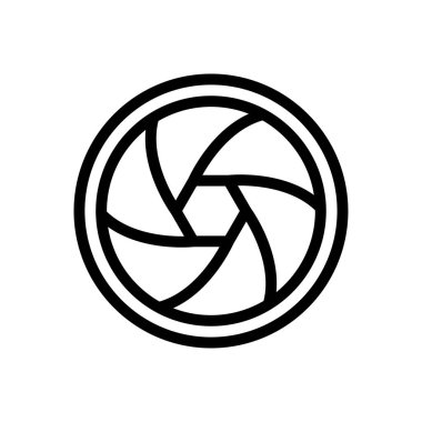 Lens vektörü ince çizgi simgesi