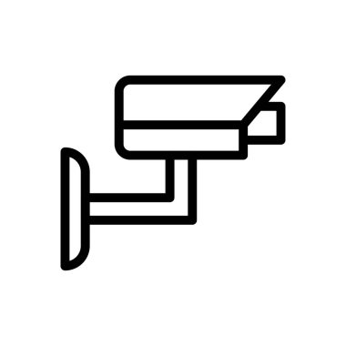 CCTV vektör ince çizgi simgesi