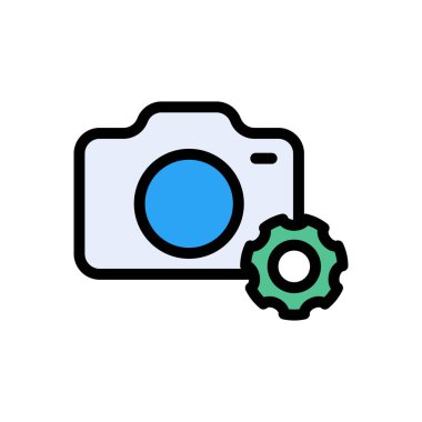 kamera vektörü düz renk simgesi