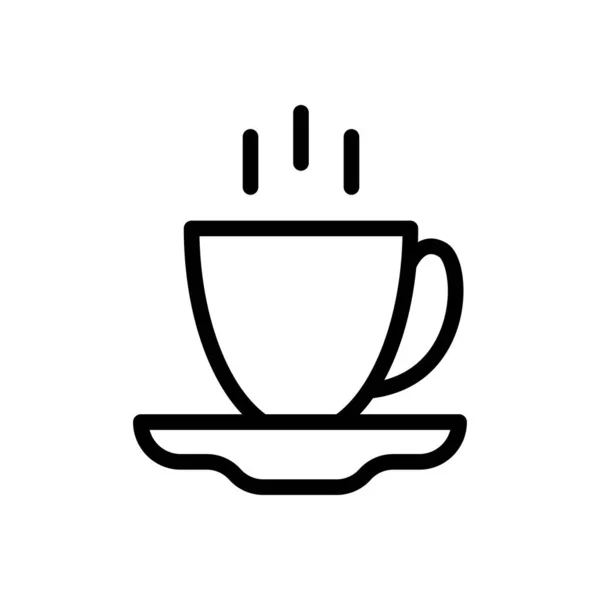 Koffie Vector Dunne Lijn Pictogram — Stockvector