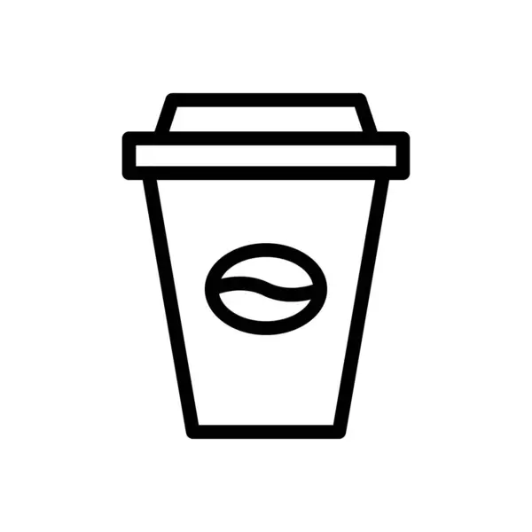 Ikon Garis Tipis Vektor Kafein - Stok Vektor