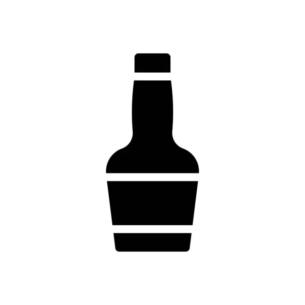 Alkohol Vektor Glyphen Flaches Symbol — Stockvektor
