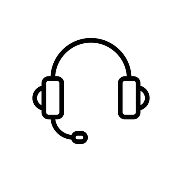 Vector Auriculares Icono Línea Delgada — Vector de stock