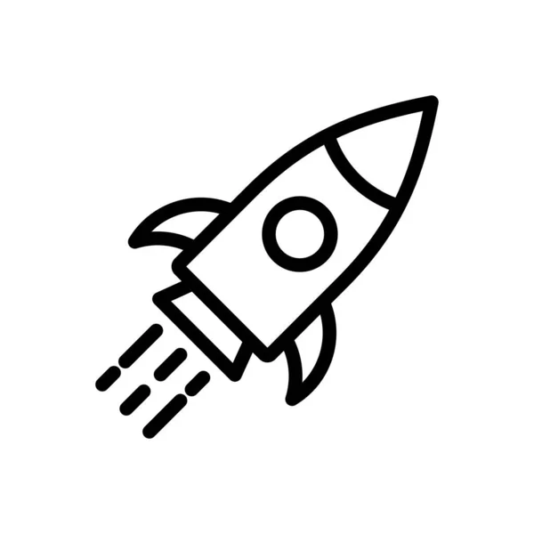 Rocket Vector Thin Line Icon — Stock Vector