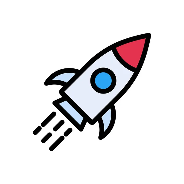 Rocket Vector Flat Color Icon — Stock Vector