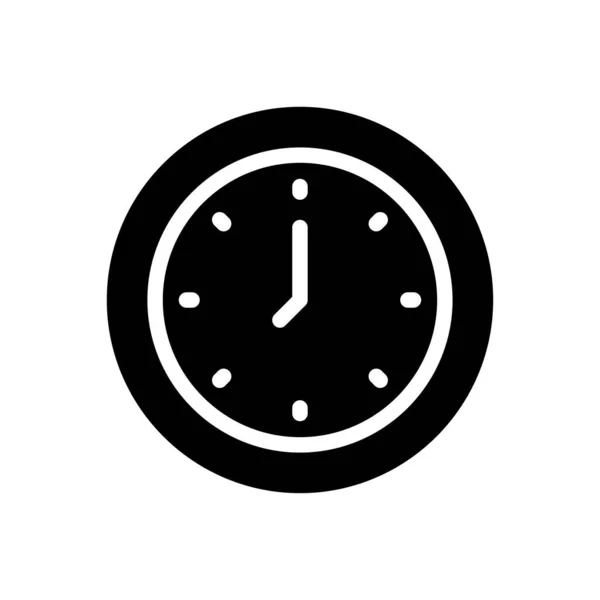 Uhr Vektor Glyphen Flaches Symbol — Stockvektor
