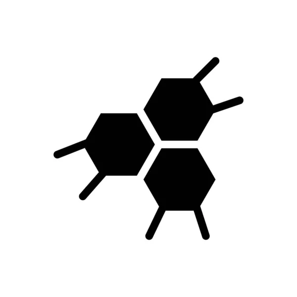 Molécula Vetor Glifo Plana Ícone — Vetor de Stock