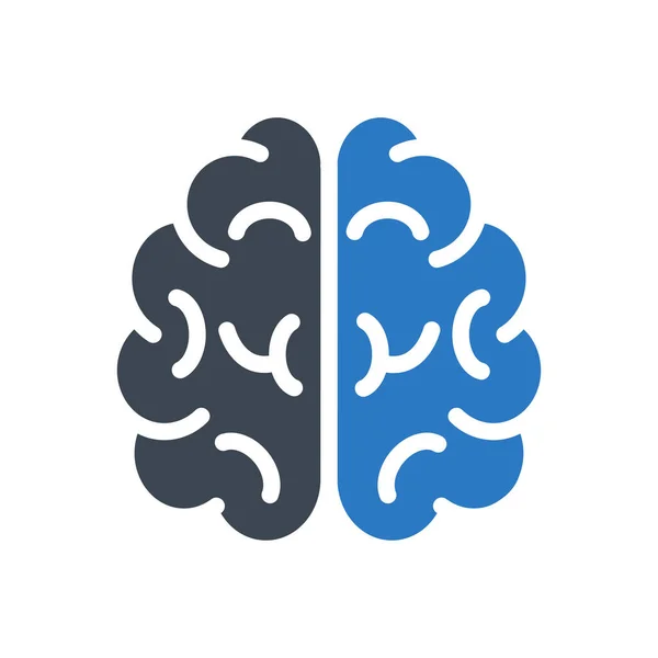 Vector Cerebral Icono Color Glifo — Vector de stock