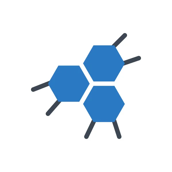 Molécule Vecteur Glyphe Couleur Icône — Image vectorielle