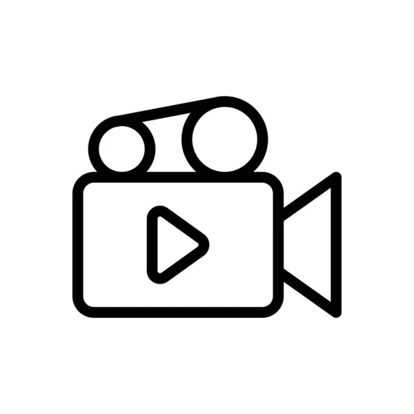 Icône Ligne Mince Vecteur Vidéo — Image vectorielle
