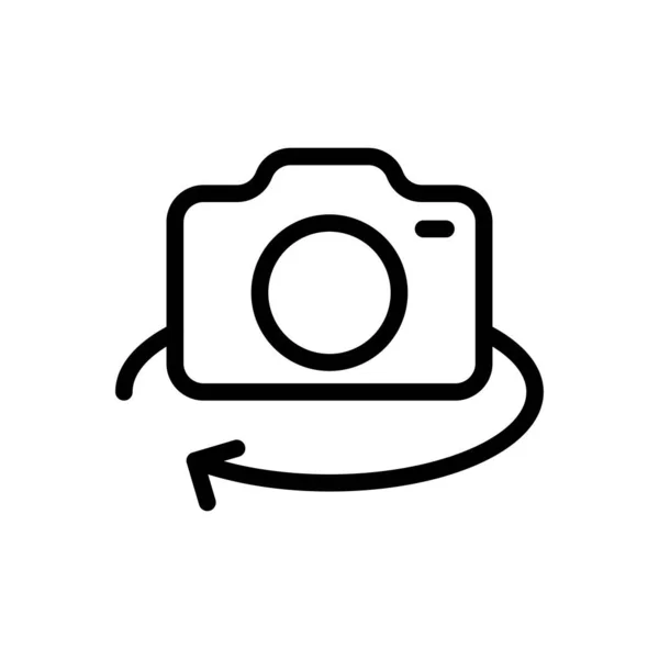 Icône Ligne Mince Vecteur Caméra — Image vectorielle