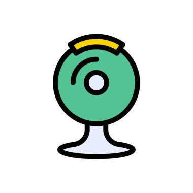 kamera vektörü düz renk simgesi