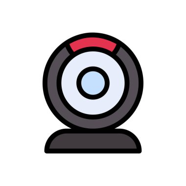 kamera vektörü düz renk simgesi