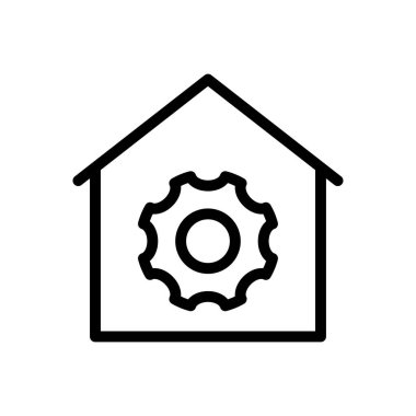 ev vektörü ince çizgi simgesi