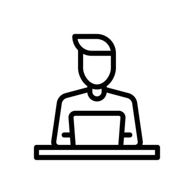 çalışan vektör ince çizgi simgesi