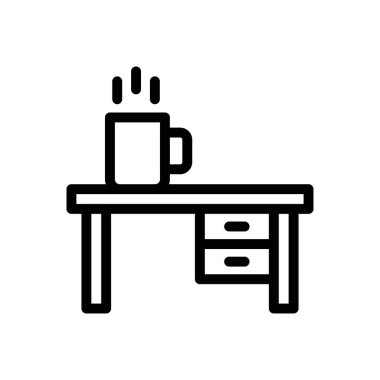 çay vektörü ince çizgi simgesi