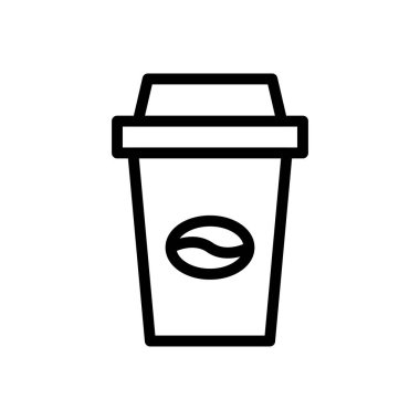 çay vektörü ince çizgi simgesi