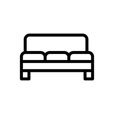 kanepe vektörü ince çizgi simgesi