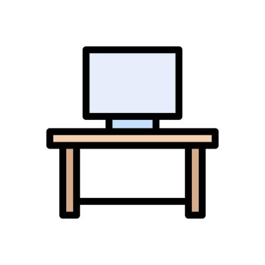 ofis vektörü düz renk simgesi