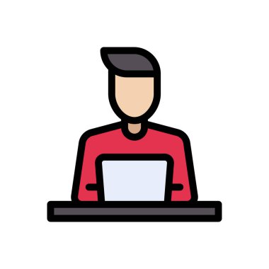 çalışan vektör düz renk simgesi