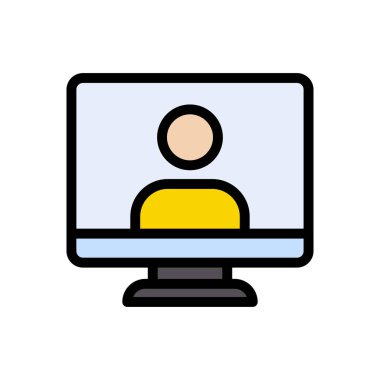 profil vektörü düz renk simgesi