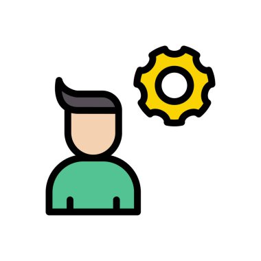 profil vektörü düz renk simgesi