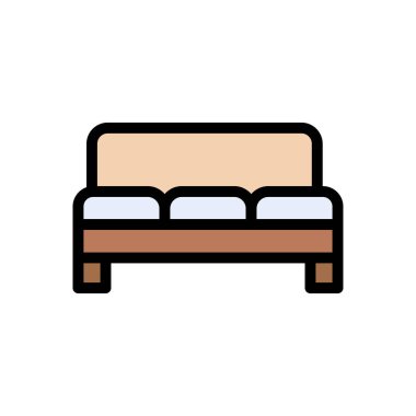 kanepe vektörü düz renk simgesi