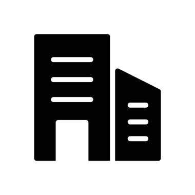 ofis vektörü glyph düz simgesi