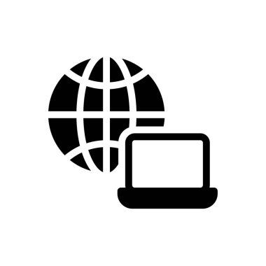 İnternet vektör simgesi düz simgesi