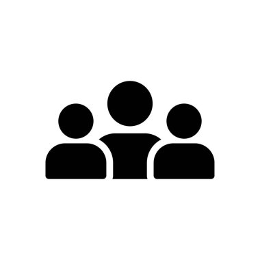 personel vektörü glyph düz simgesi 