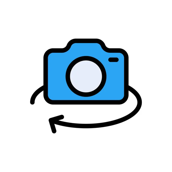 Kamera Vektor Flache Farbe Symbol — Stockvektor