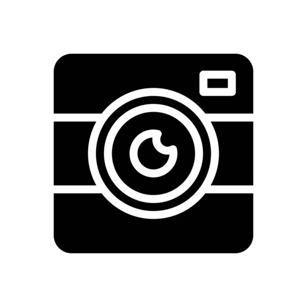 Camera Vector Glyph Flat Icon — Stock Vector
