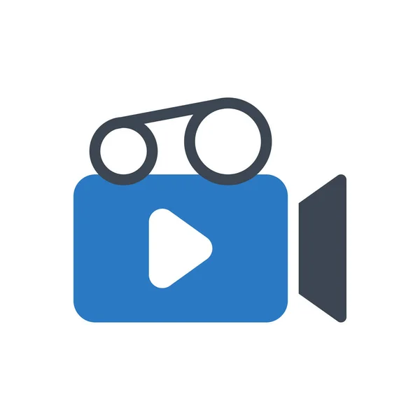 Video Vector Glyph Color Icon — Stock Vector