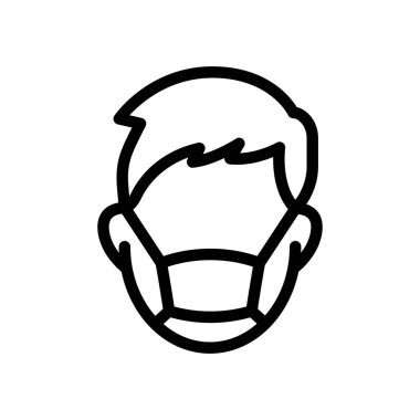 maske vektör ince çizgi simgesi